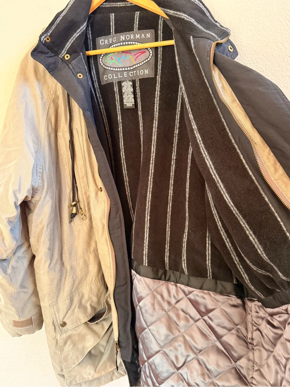 Greg Norman greenish hood field jacket